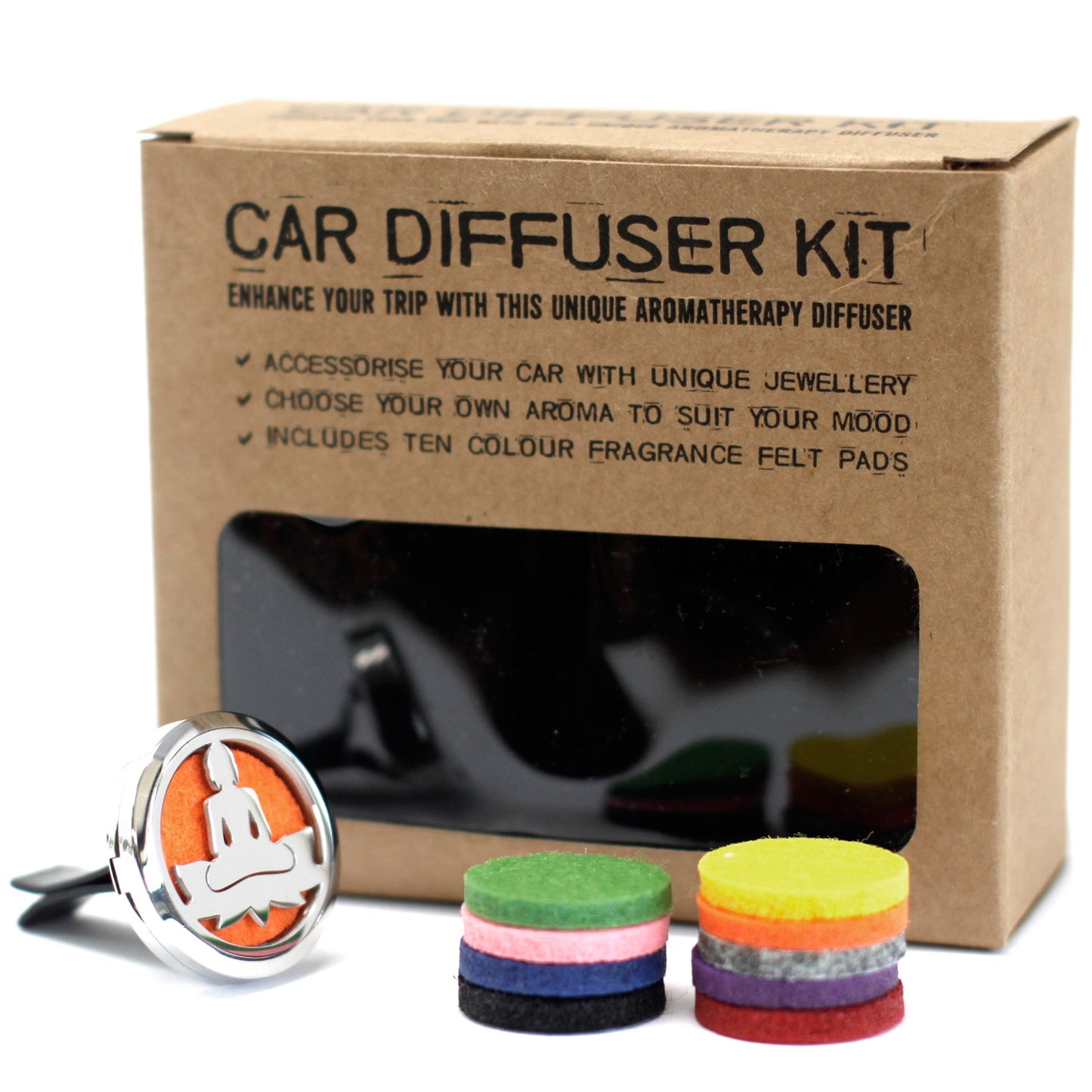 Car Diffuser Kit - Lotus Buddha- 30mm Aroma