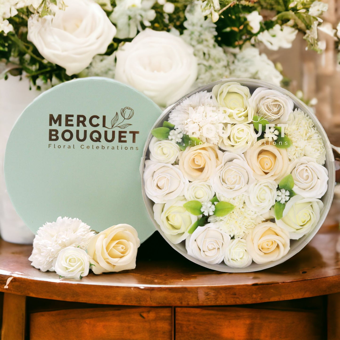 Round Box - Wedding Blessings - White & Ivory